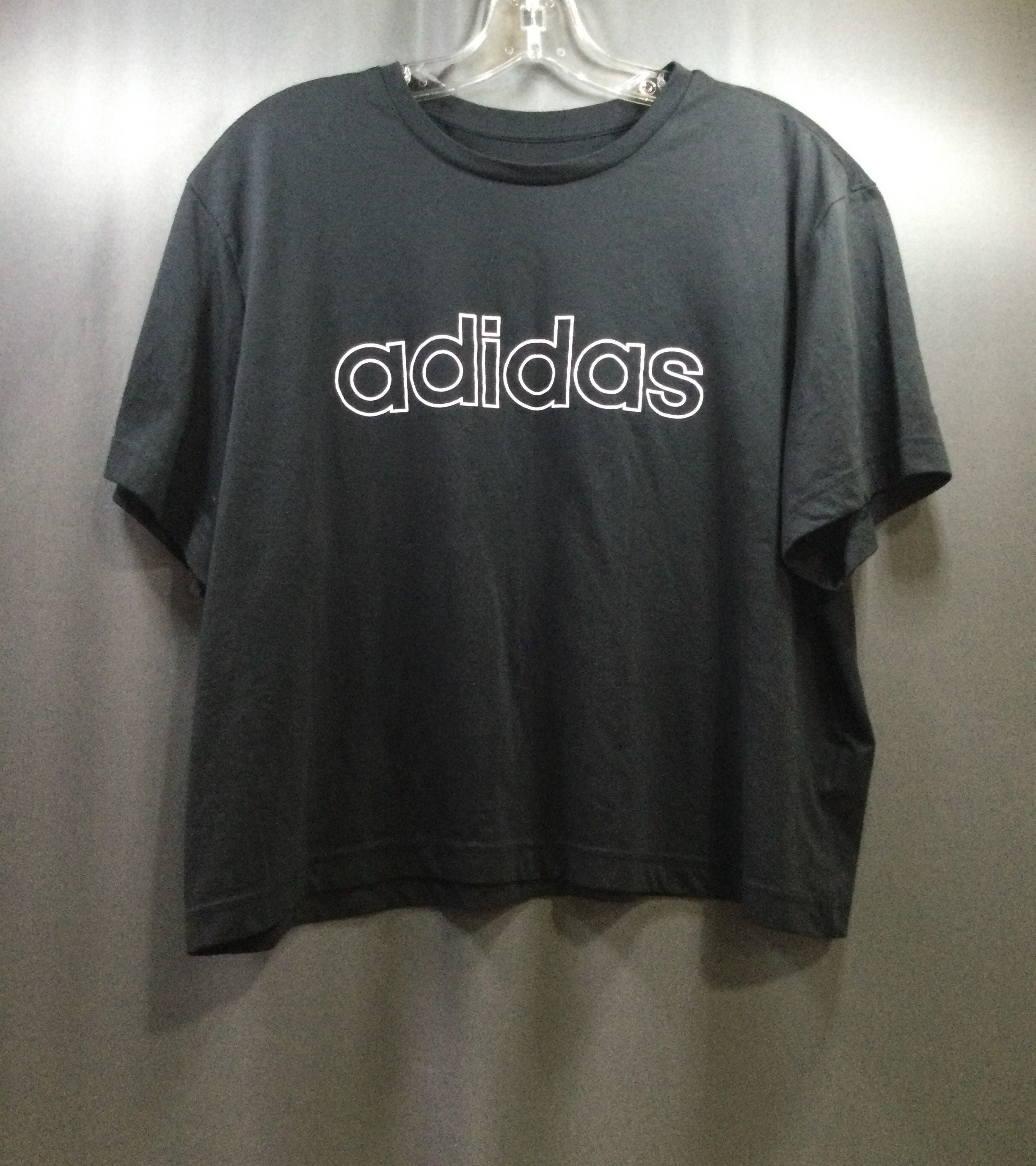 Adidas Black and White Polyester T Shirt Size XL Ladies