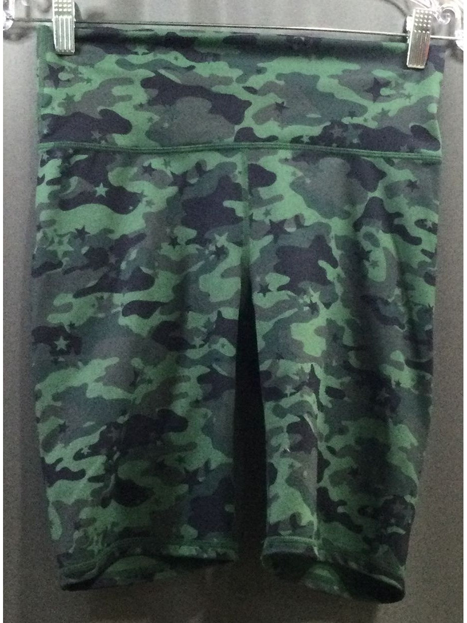 PowerHold Made By Fabletics Green Camo Print Athletic Shorts Size Smal