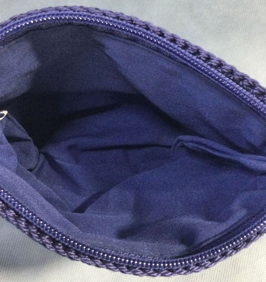 Blue Knit Small Women's Cosmetics Bag