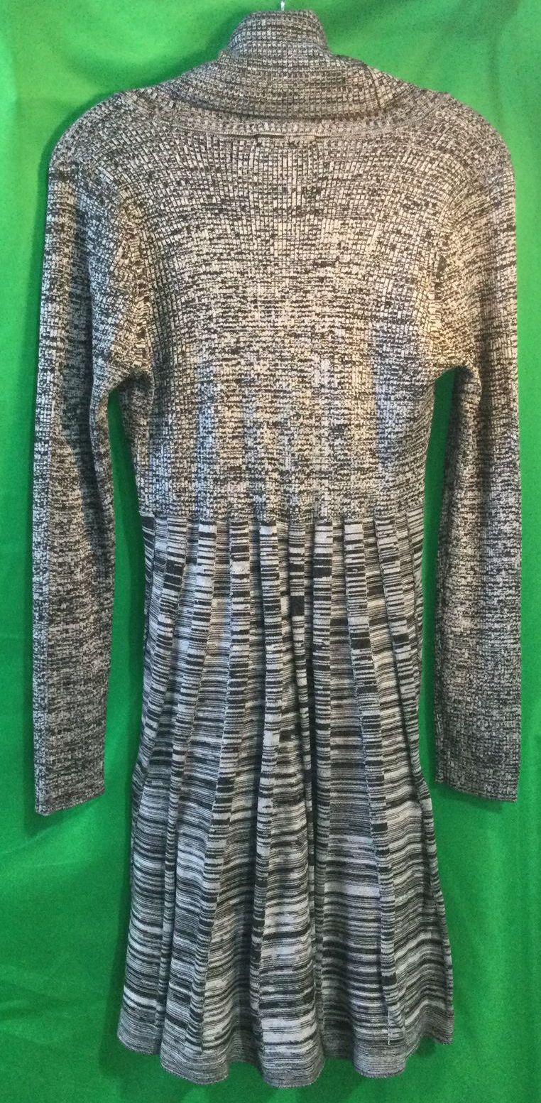 Calvin Klein Black and Grey Striped Casual Dress - Size Medium - Ladies