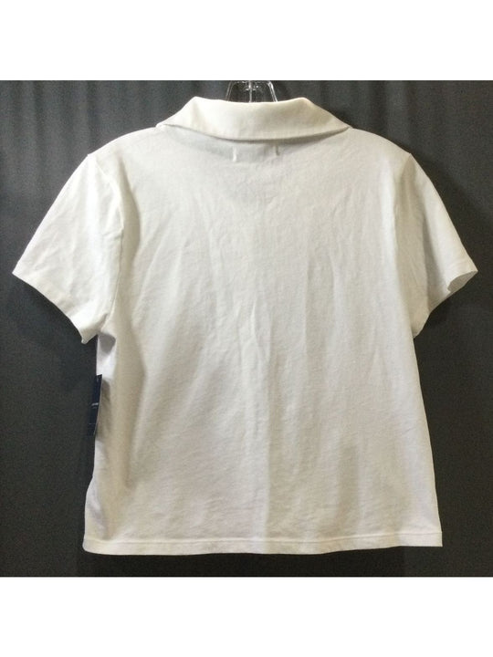 LUCKY BRAND Women's White Buttoned-Up T-Shirt - Size M - Medium