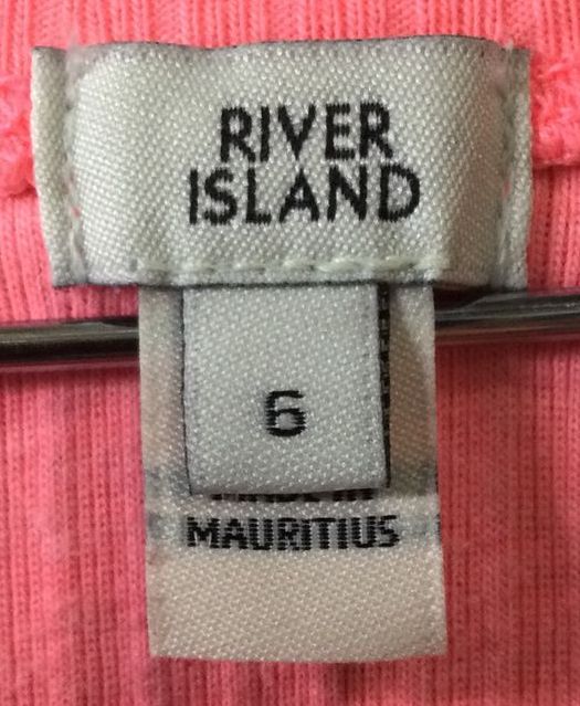 RIVER ISLAND Junior's Pink Striped T-Shirt - Size 6