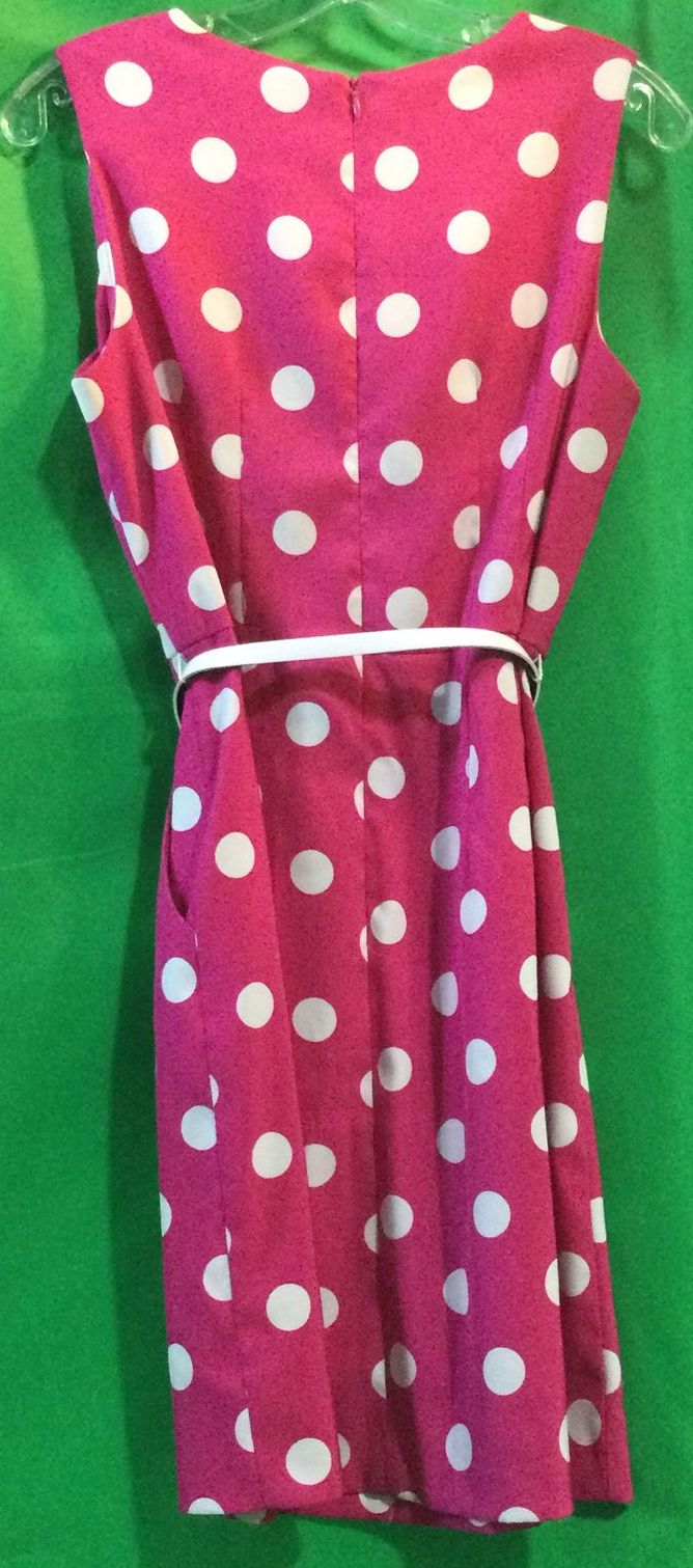 Dressbarn Pink and White Polka Dot Casual Dress - Size 10 - Ladies