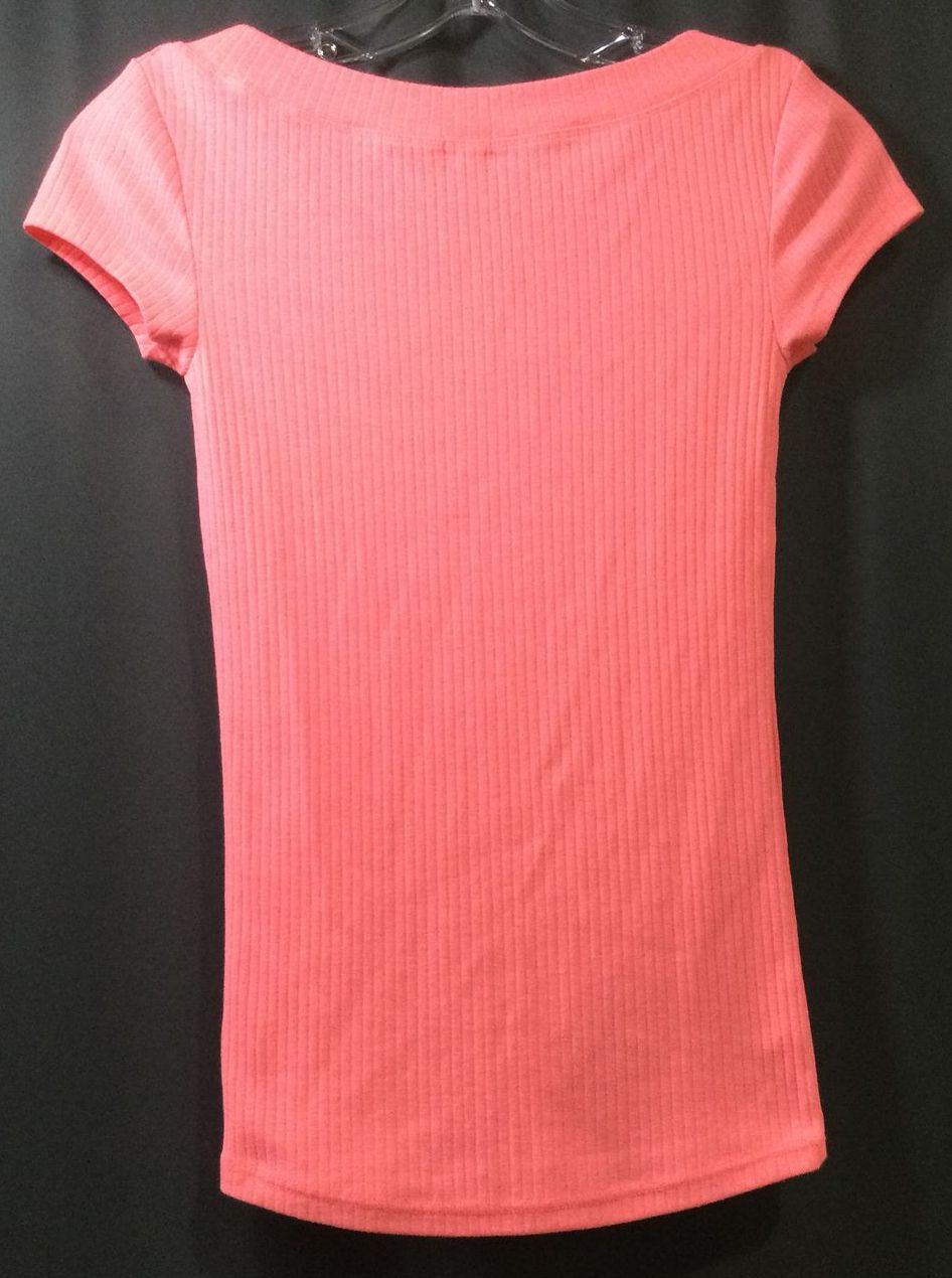 RIVER ISLAND Junior's Pink Striped T-Shirt - Size 6