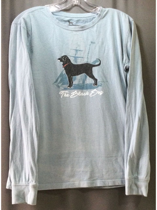 The Black Dog Blue and Black Dog Logo Women's Long Sleeve Size X Small