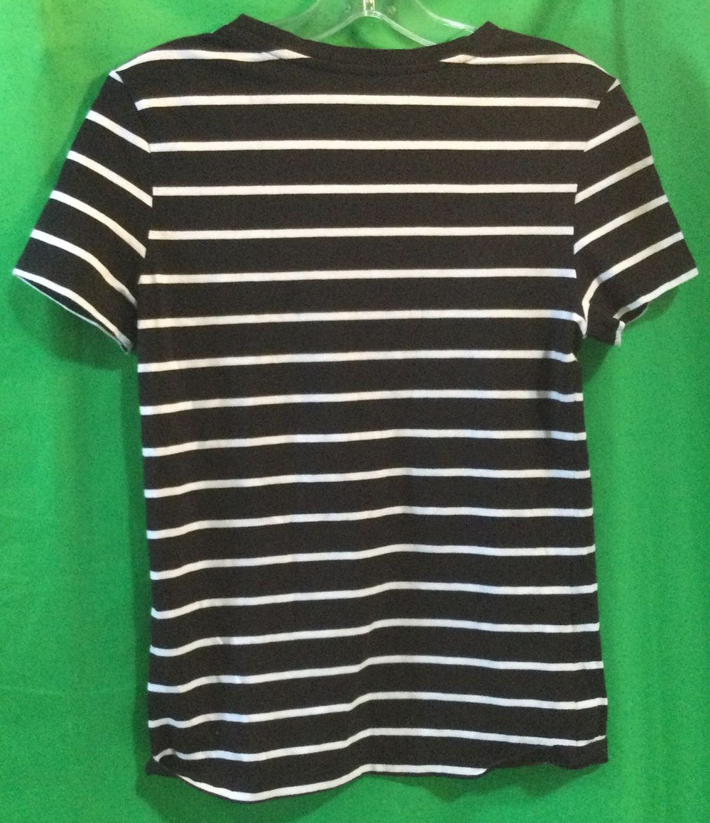 Lord & Taylor Black and White Striped T-Shirt - Size Medium - Ladies