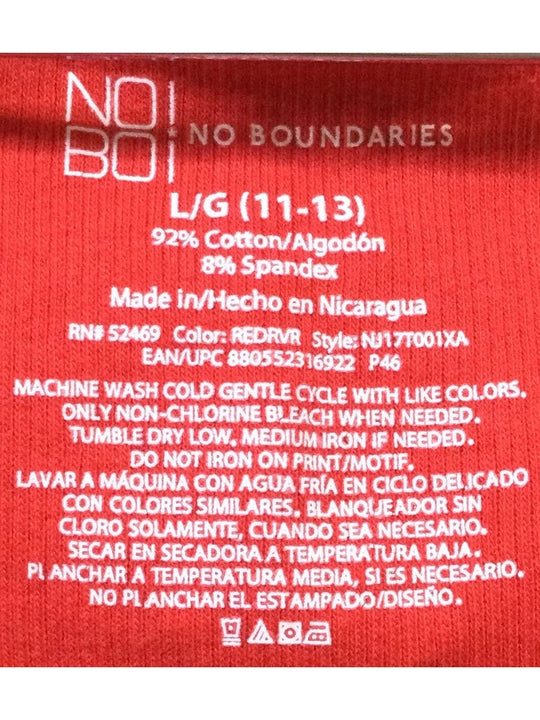 NO/BO N - No Boundaries Red (11-13) Sleeveless Women's Tank Top Size L/G (11-13)