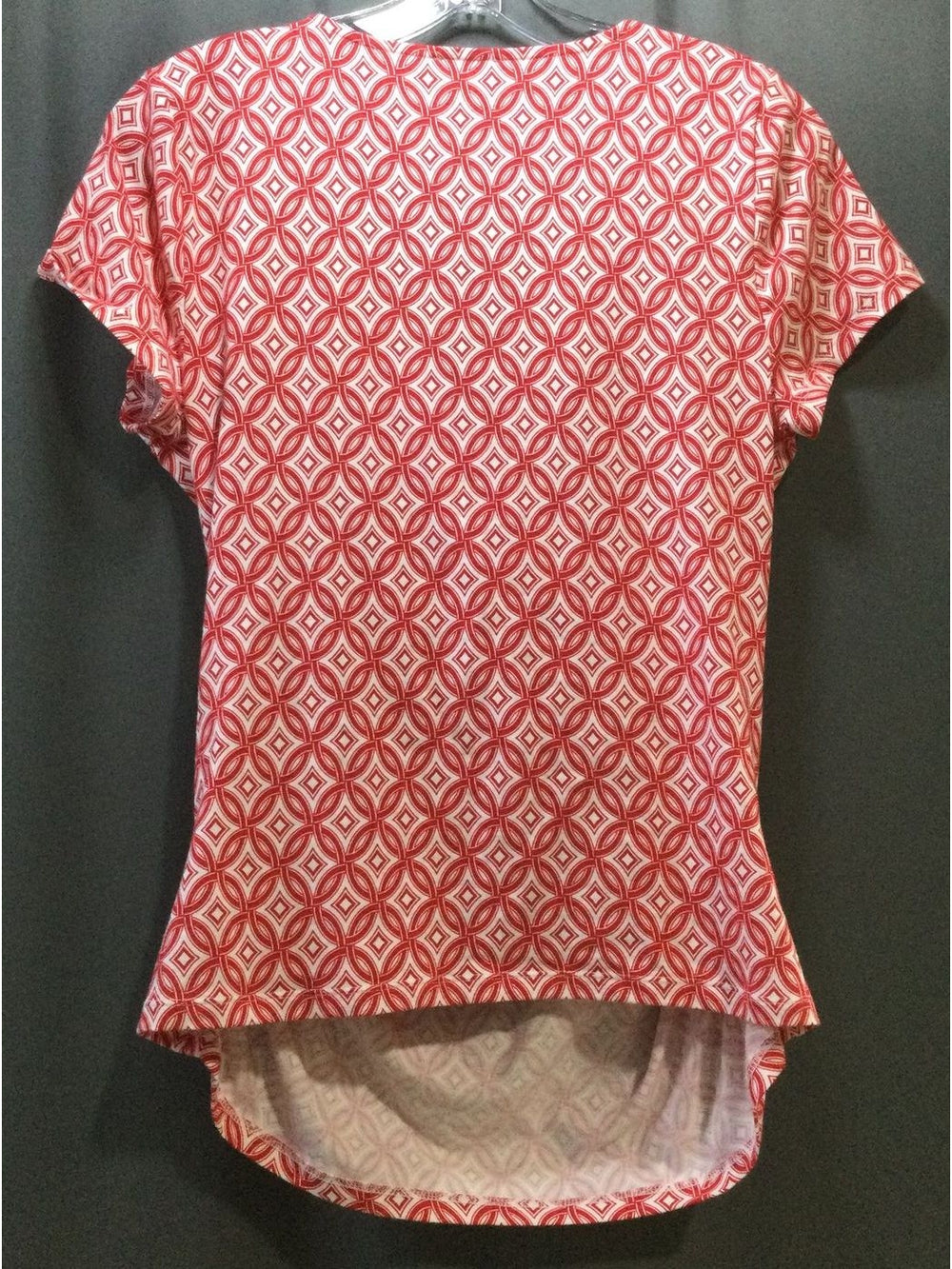 Talbots Red and White Diamond Print Women's T-shirt - Size MP