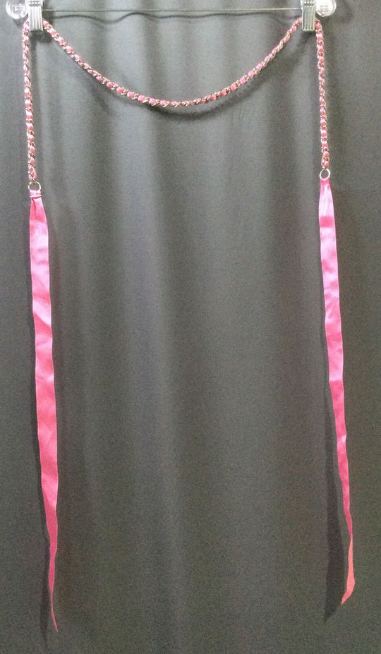 Pink and Silver Clasp Large Polyester Women's Belt