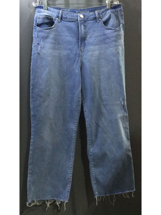 Soundstyle Blue with small rips in Design Pants - Size 16