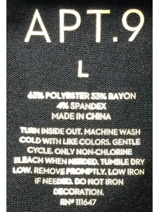 APT. 9 Black Fall Print Women's T-Shirt - Size L - Large