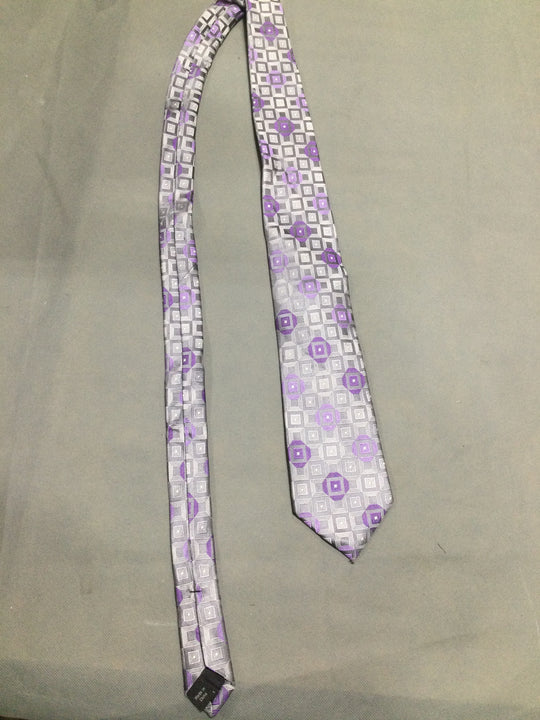 Michael Kors Men Gray And Purple Tie