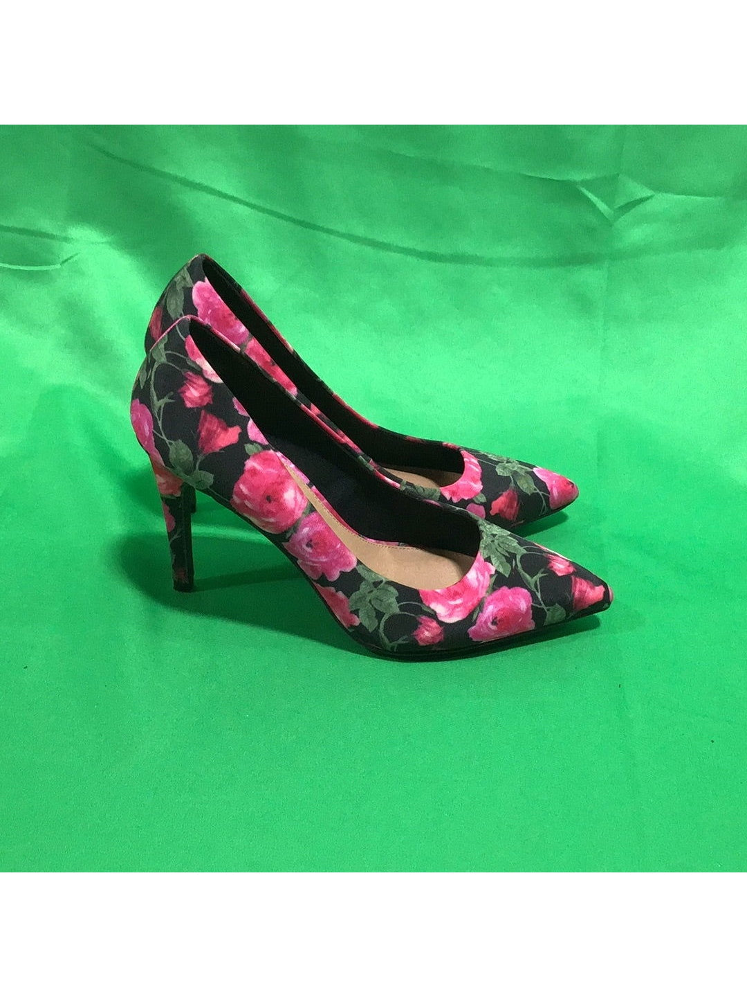 Christian Siriano 7 1/2 Flowers Print Heels - The Kennedy Collective Thrift - 