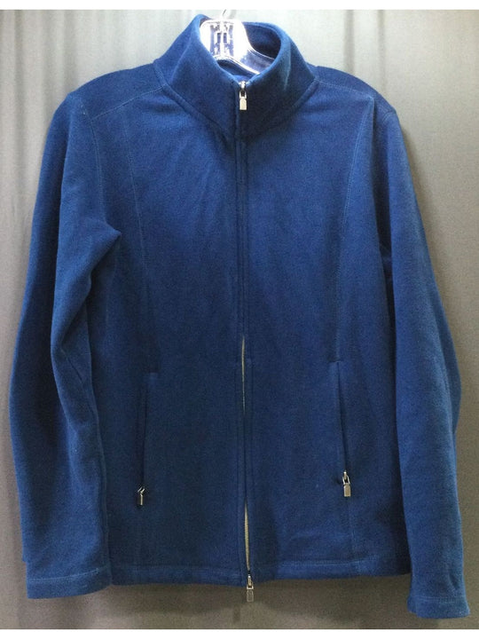 Blue Long Zippered with 2 Front Pockets Jacket Women's - Size Large