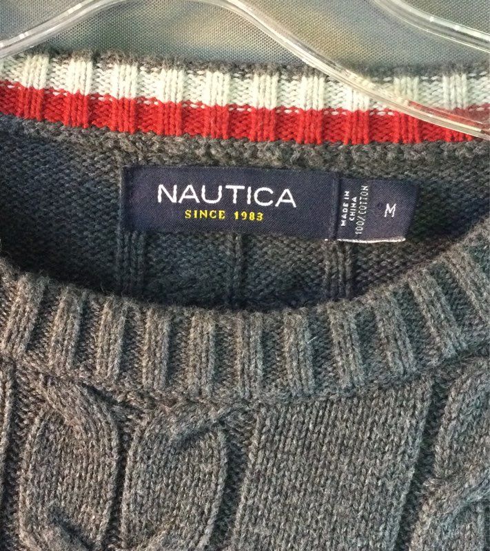 Nautica Gray Men's Sweater - Size M