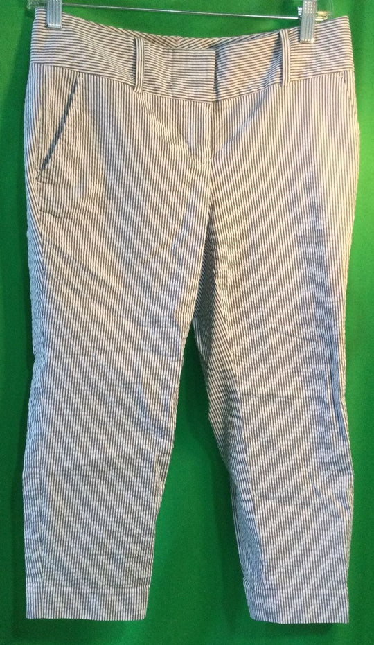 Ann Taylor Blue and White Striped Pants - Size 4P - Ladies