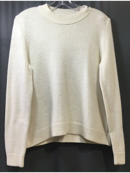 Banana Republic Women's White Cotton Sweater Long Sleeve - Size M - Medium