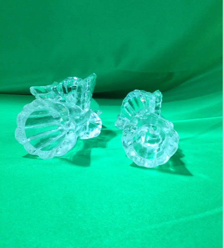 Clear Glass Angels Candle Holders