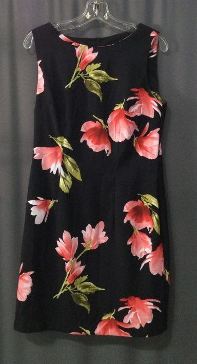 Alyx Black with Flowers Casual Dress - Size 10