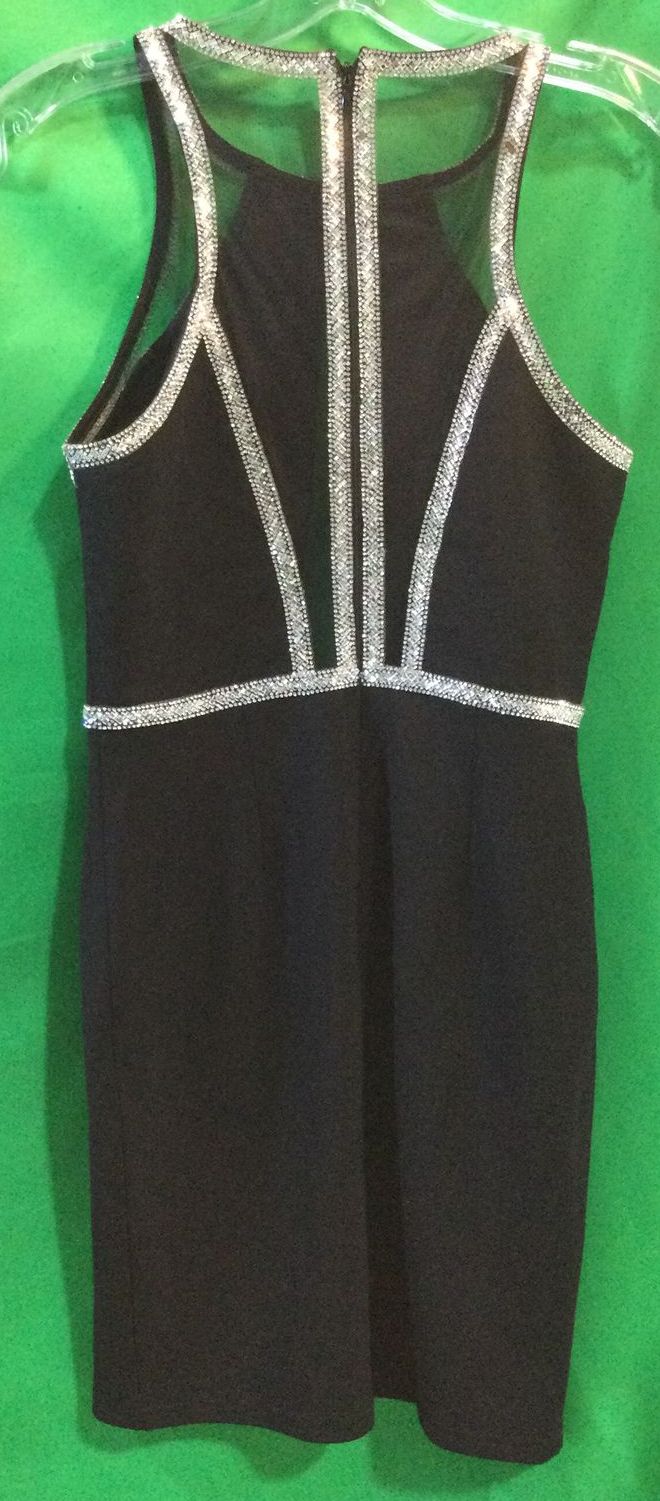 Fashion Nova Black with Silver Sparkle Casual Dress - Size XS - Ladies