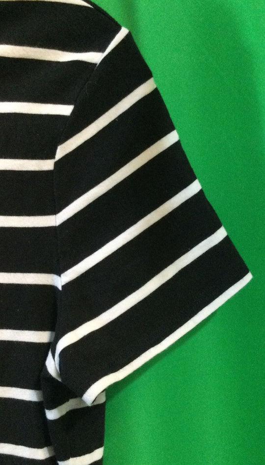 Lord & Taylor Black and White Striped T-Shirt - Size Medium - Ladies