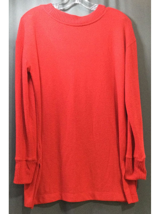 LOFT Women's Red V-Neck Sweater Long Sleeve - Size S - Small