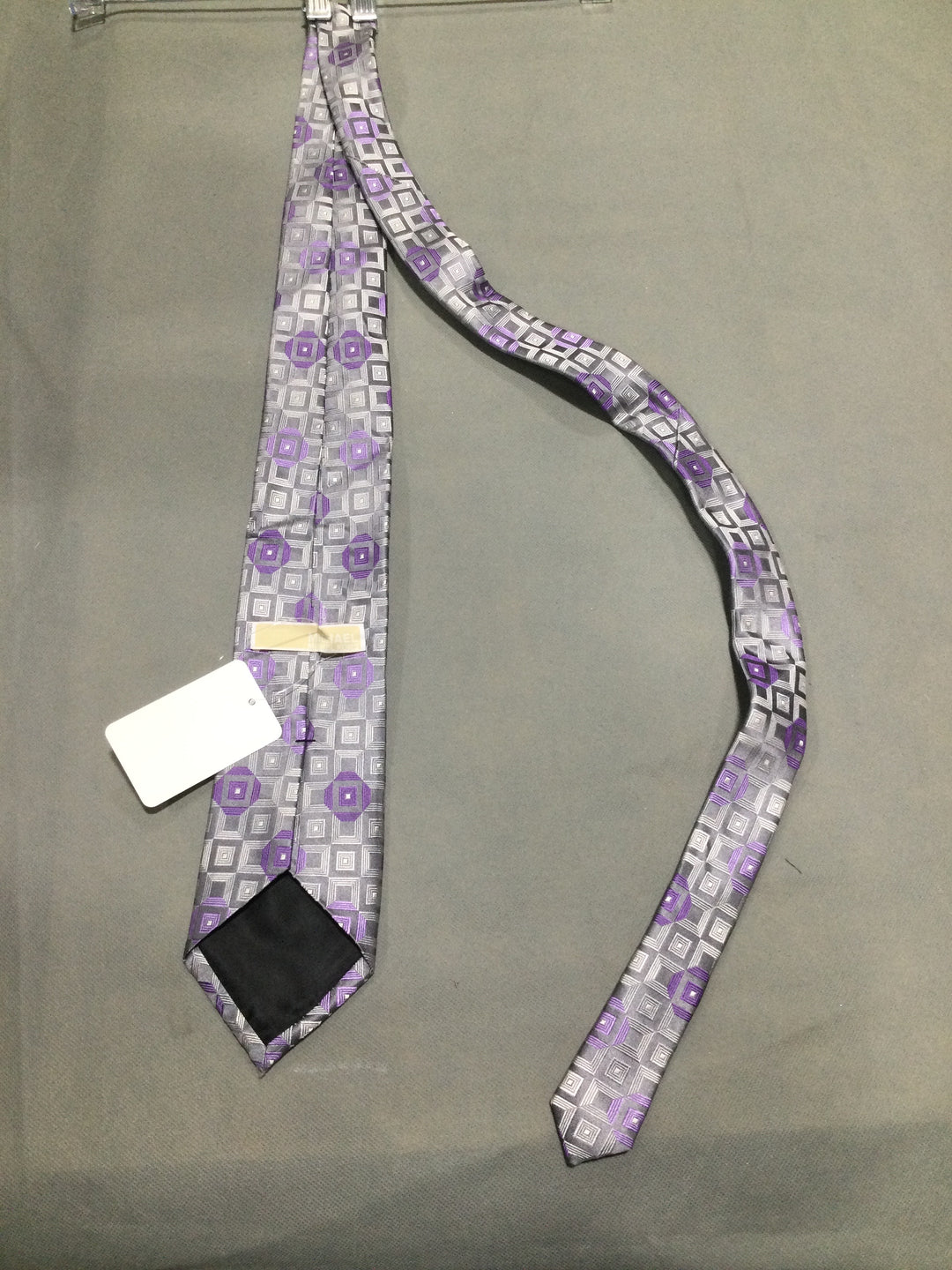 Michael Kors Men Gray And Purple Tie