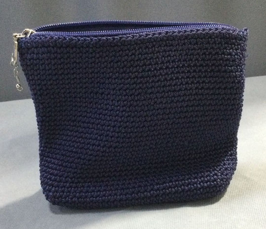 Blue Knit Small Women's Cosmetics Bag