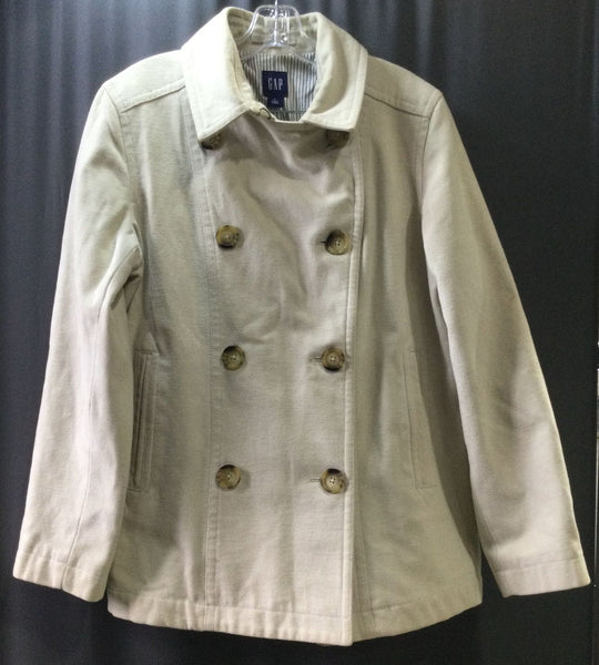 GAP Cream with Front Brown Buttons Jacket - Size Large - Ladies