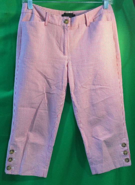 Talots Pink and White Striped Pants - Size 2P - Ladies