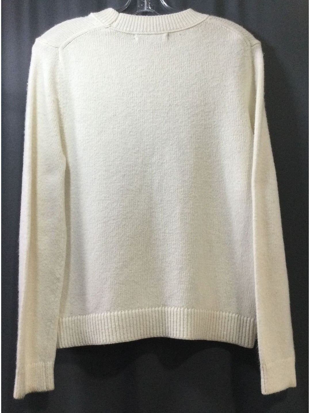 Banana Republic Women's White Cotton Sweater Long Sleeve - Size M - Medium