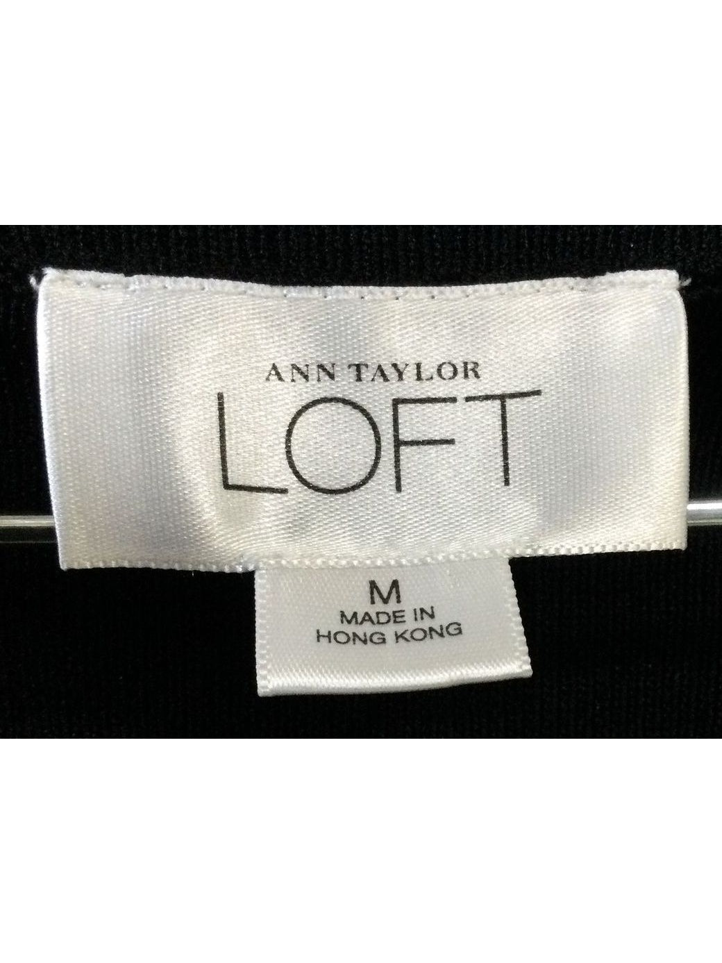 ANN TAYLOR LOFT Women's Black Long V Neck Long Sleeve - Size M