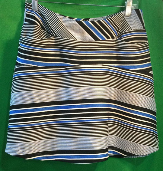 TAIL Black, Blue and White Striped Skirt - Size Medium - Ladies