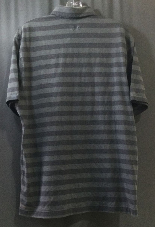 Under Armour Men's Dark and Light Grey Striped Athletic T-Shirt - Size LG/G/G