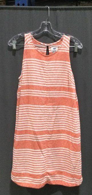 Old Navy Light Red with White Stripes Casual Dress - Size S