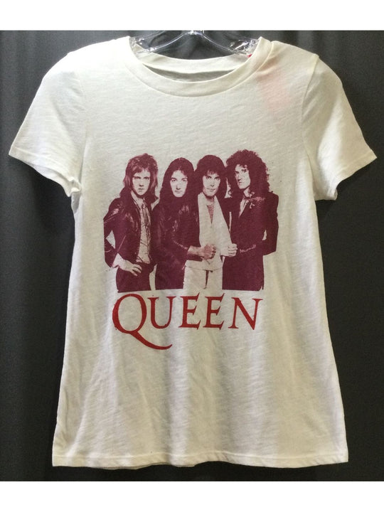 QUEEN Official Merch White with Purple QUEEN Band T-shirt - Size XS - Juniors