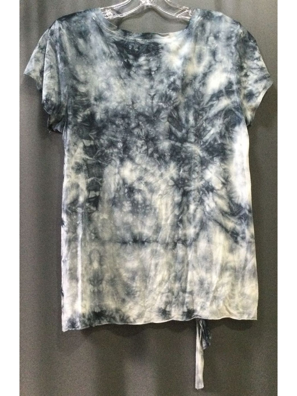 American Eagle Outfitters Black and Blue Tie-Dyed Women's T-Shirt Size M Medium