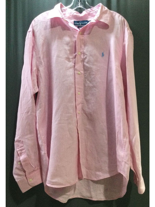 Ralph Lauren Pink Buttoned Up Shirt Long Sleeve - Size Large - Men's