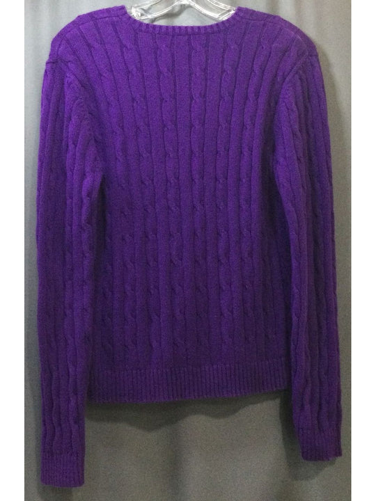 CHAPS Women's Purple Striped Sweater Long Sleeve - Size M - Medium