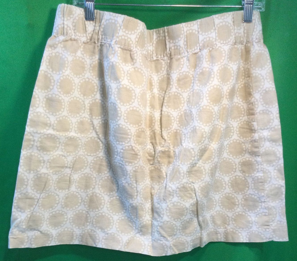 Banana Republic Tan and White Polka Dot Ladies Skirt - Size Large