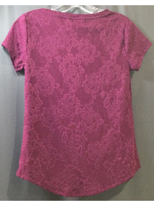 Simply Vera Vera Wang Women's Purple Floral T-Shirt - Size PXS