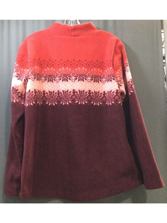 Croft & Barrow Women's Red & Purple Snowflake Sweater Long Sleeve Size L - Large