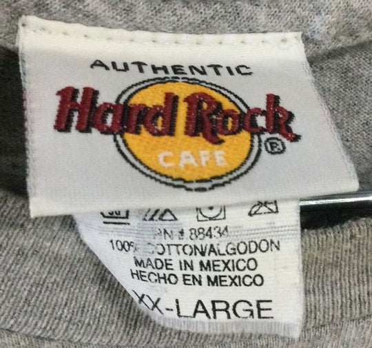 Authentic Hard Rock Cafe Men's Grey Red and White Guitars T-Shirt Size XX-LARGE