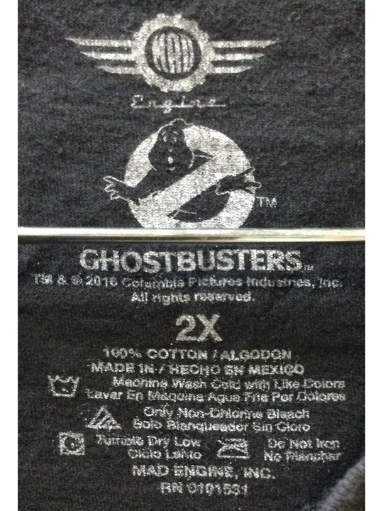 Mad Engine Ghostbusters Black, Red White Ghostbusters Logo Men's T-Shirt Size 2X