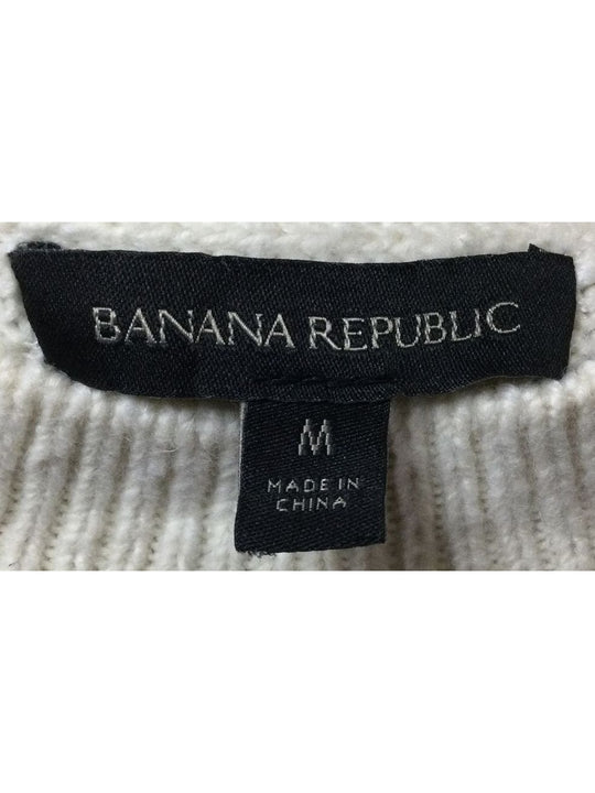 Banana Republic Women's White Cotton Sweater Long Sleeve - Size M - Medium