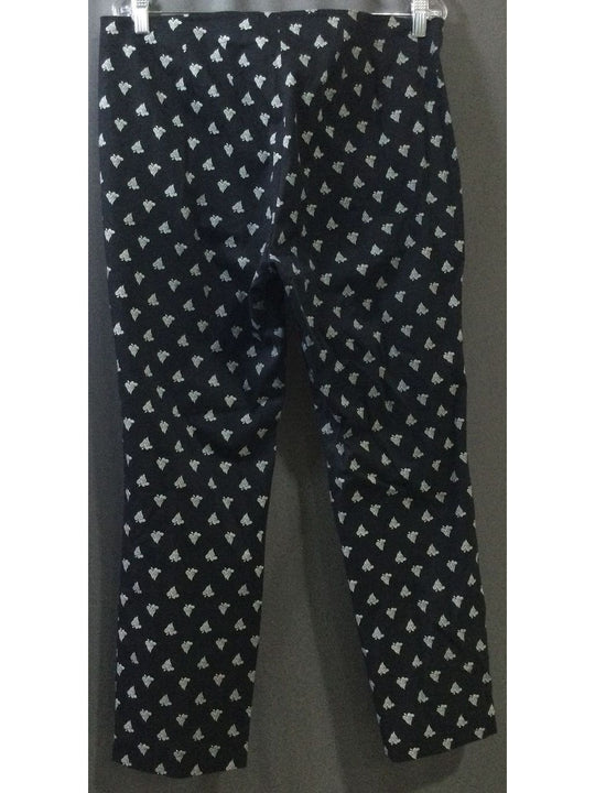 J. JILL Women's Black and White Small Hearts Dress Pants - Size 12