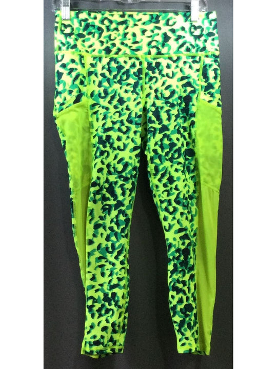 Powerhold by Fabeltics Yellow Cheetah Print Athletic Pants Size XL - Ladies