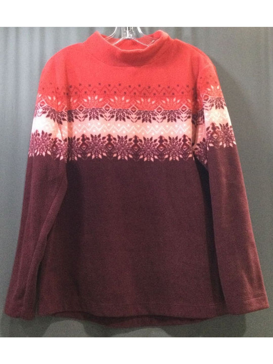 Croft & Barrow Women's Red & Purple Snowflake Sweater Long Sleeve Size L - Large