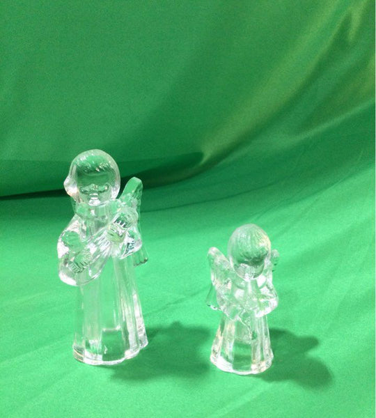 Clear Glass Angels Candle Holders