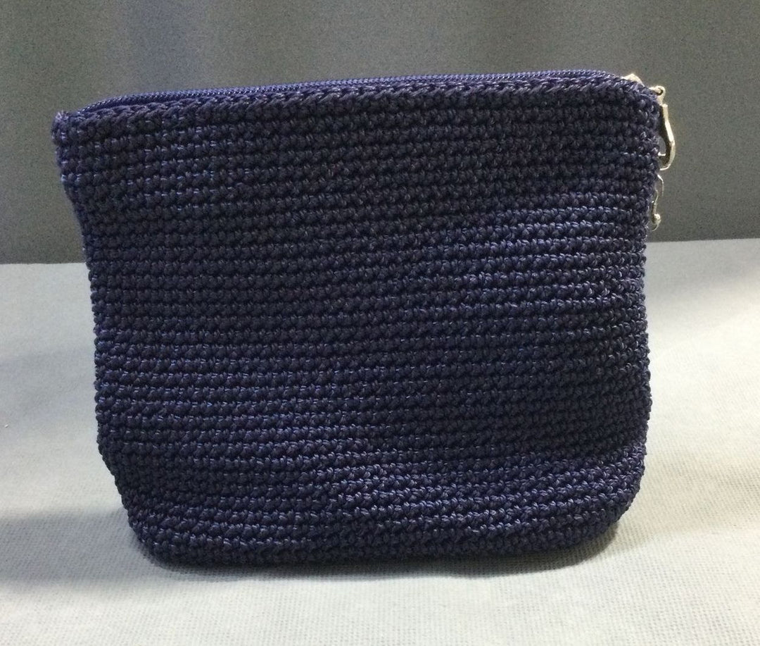 Blue Knit Small Women's Cosmetics Bag